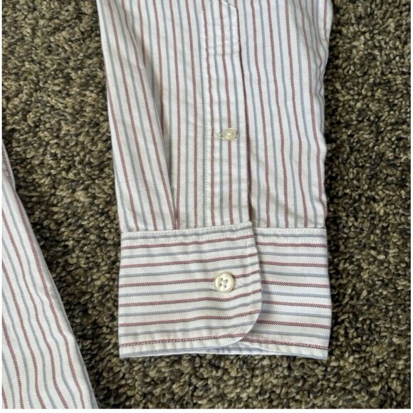 J. Crew Men’s White/red/blue Slim Fit Striped Button Down Size Large. - Picture 3 of 5